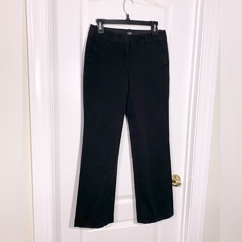 J.Crew City Fit Mid Rise Pants Black Stretch Cotton Size 2 Short